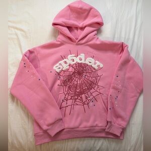 Sp5der Pink Spider Graphic Hoodie